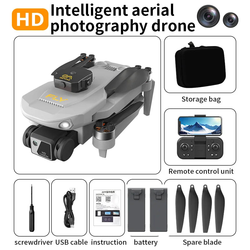 S52Drones 4k HD Brushless Motors Folding Aerial Drone Optical Flow Localization Four Sided Obstacle Avoidance Drone Toys Gifts