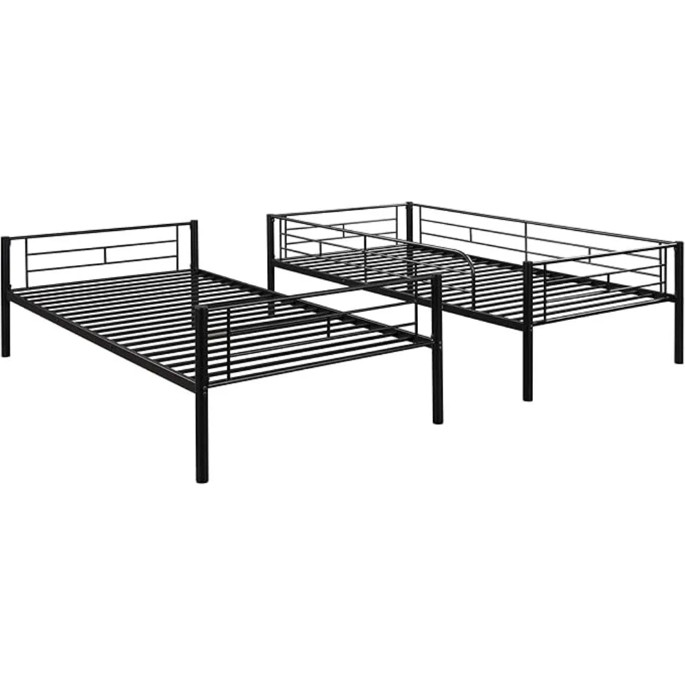 Headboards & Footboards Bunk Bed,Twin Over Twin Metal Bunk Bed,Metal Bunk Bed Twin with Ladder and Safety Rail Bed Frames