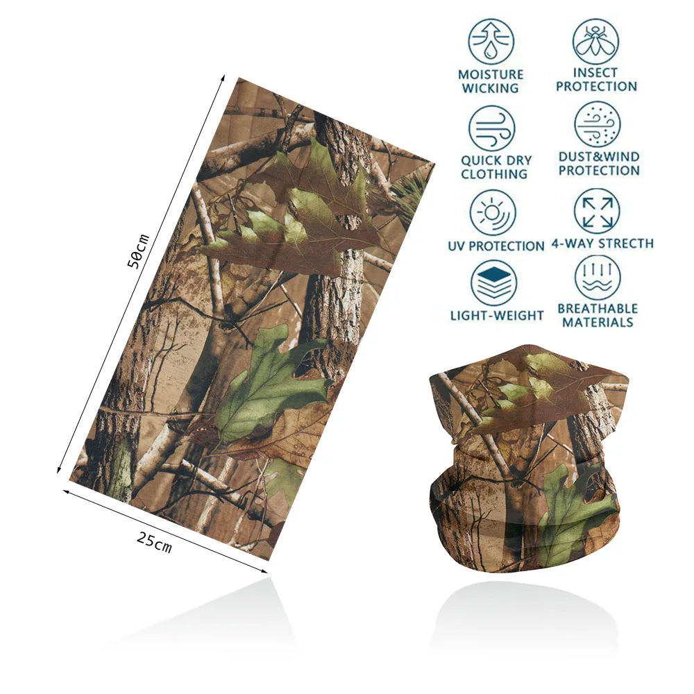 Camo Hunting Tactical Magic Bandana Camouflage Neck Gaiter Tube Mask Face Shield Hiking Scarfs Realtree Multifunctional Headwear