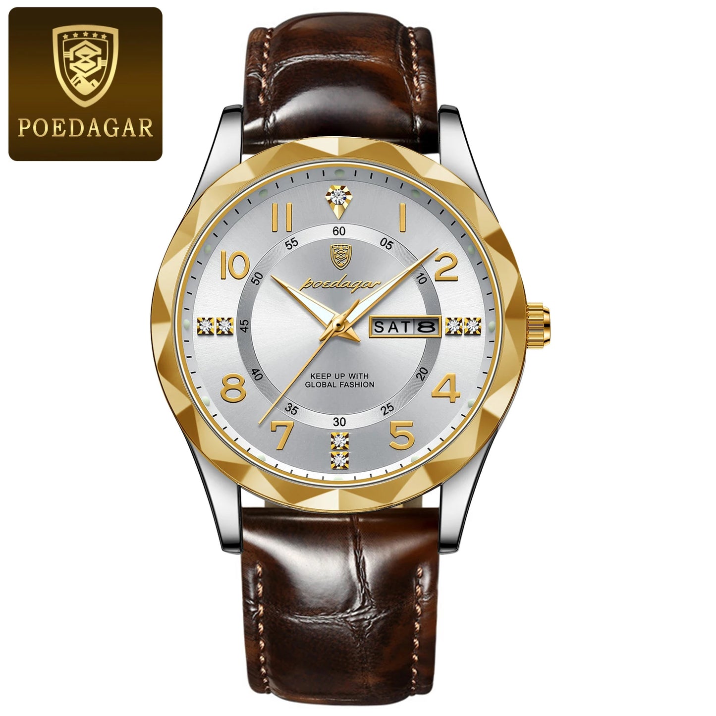 POEDAGAR Luxury High Quality Watches for Men Sport Quartz Leather Man Watch Waterproof Luminous Date Week Men's Watch Male Reloj