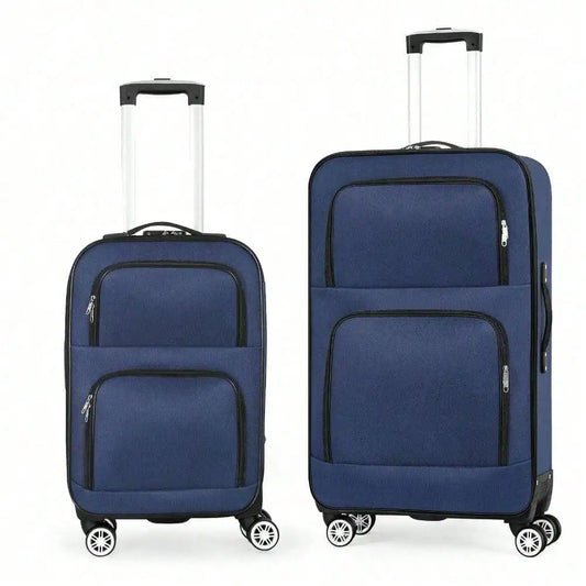 2 Piece Set Travel Luggage Lightweight Carry On Softside Suitcase Trolley 20"28"