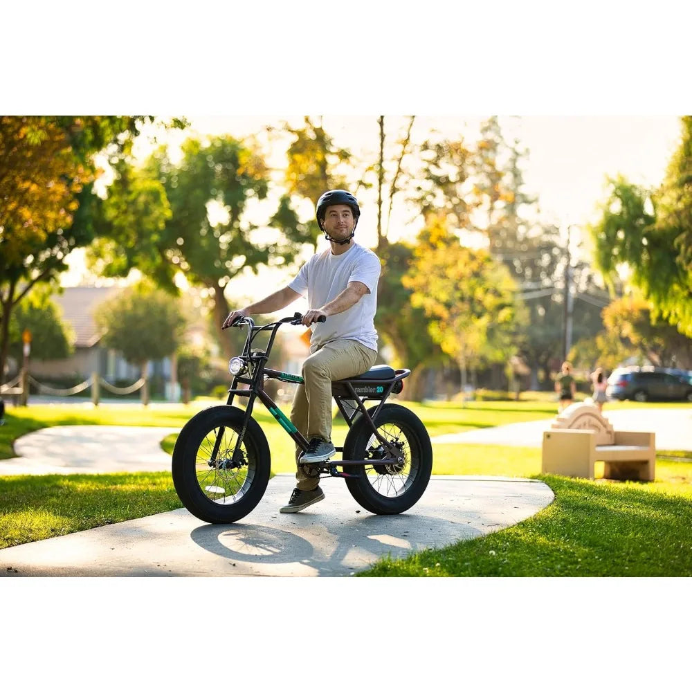 Rambler 20 – Class 2 Adult Electric Bike with Retro Style, Up to 19.9 MPH, Up to 16.6 Miles of Range, 500-Watt Rear-Wheel