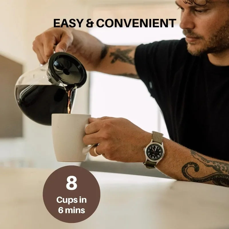 SimplyGoodCoffee Coffee Maker / Coffee Machine. 8 Cup Automatic Drip Pour Over Coffee Brewer. Easy To Use, Durable Stainless
