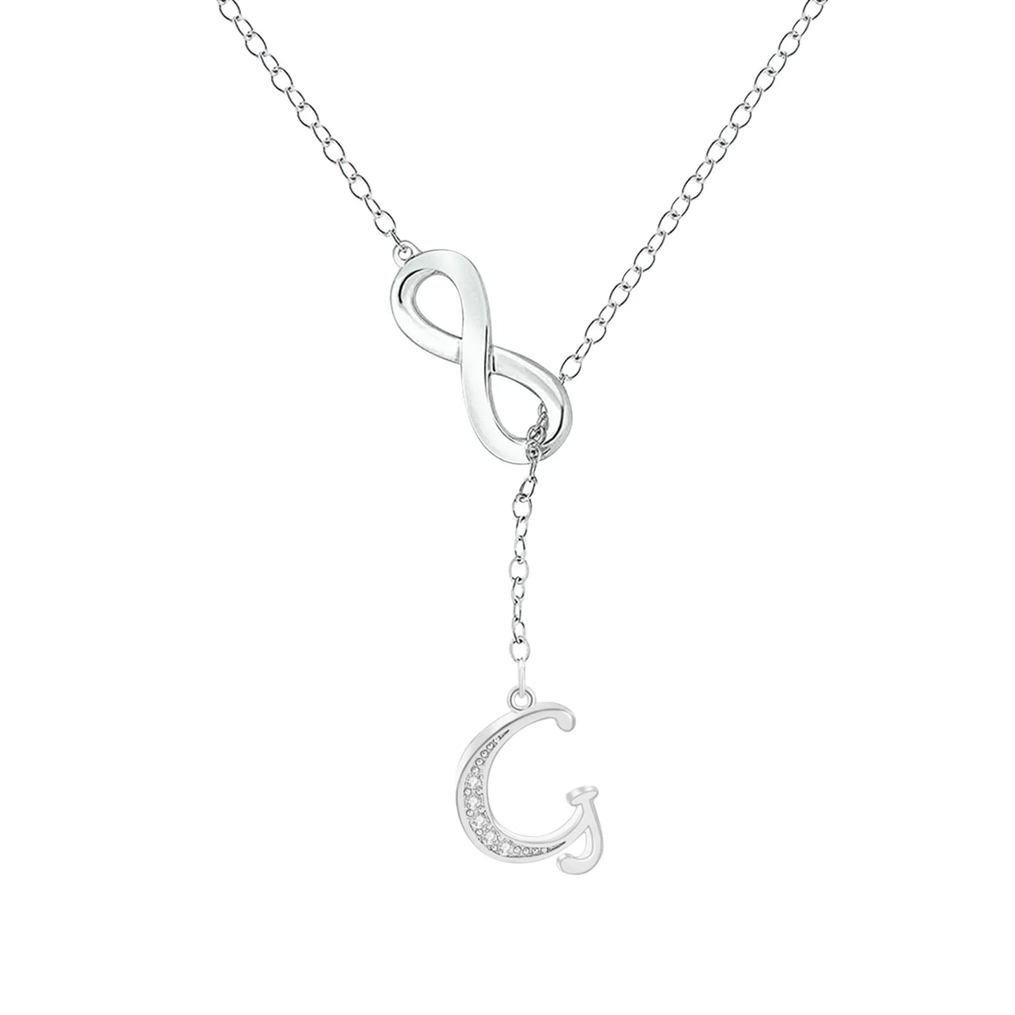 8 Shaped Tassel Silver Necklace For Women Silver Necklaces For Women A-Z 26 Alphabet Necklace For Girlfriends Mom Jewelry Gift