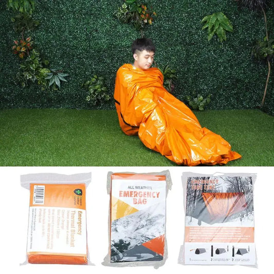 H0XE Emergency Survival Sleeping Bag, Thermal Sack Blanket, Waterproof Lightweight Portable Sack for Camping Hiking Outdoors