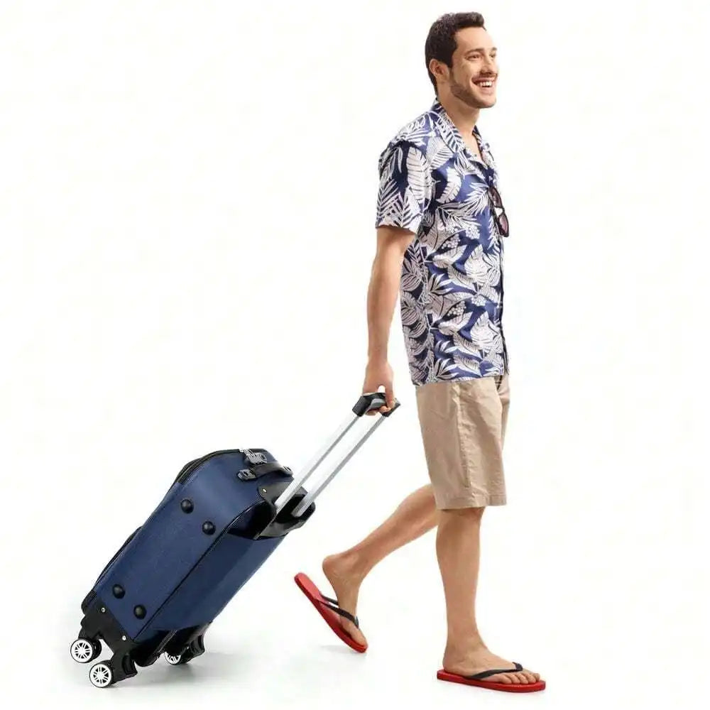 2 Piece Set Travel Luggage Lightweight Carry On Softside Suitcase Trolley 20"28"