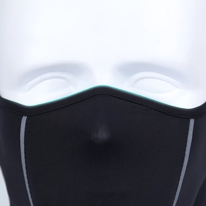 Reflective Nigh Riding Half Face Mask Summer Ice Silk Sunscreen Dust-proof Neck Collar Scarf Sports Bandana Balaclava Men Women