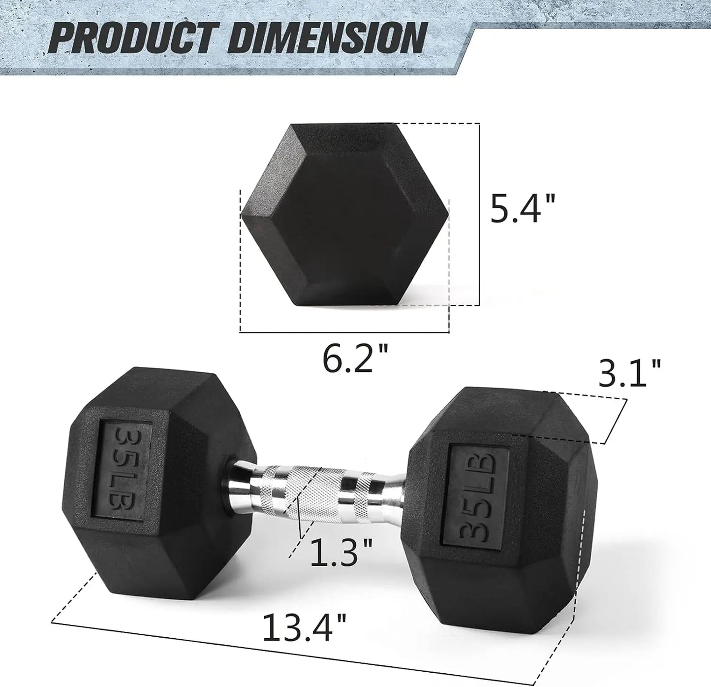5-300LBS Rubber Encased Hex Dumbbell Sets with Optional Rack for Home Gym, Coated Hand Weights for Strength Training, Workouts