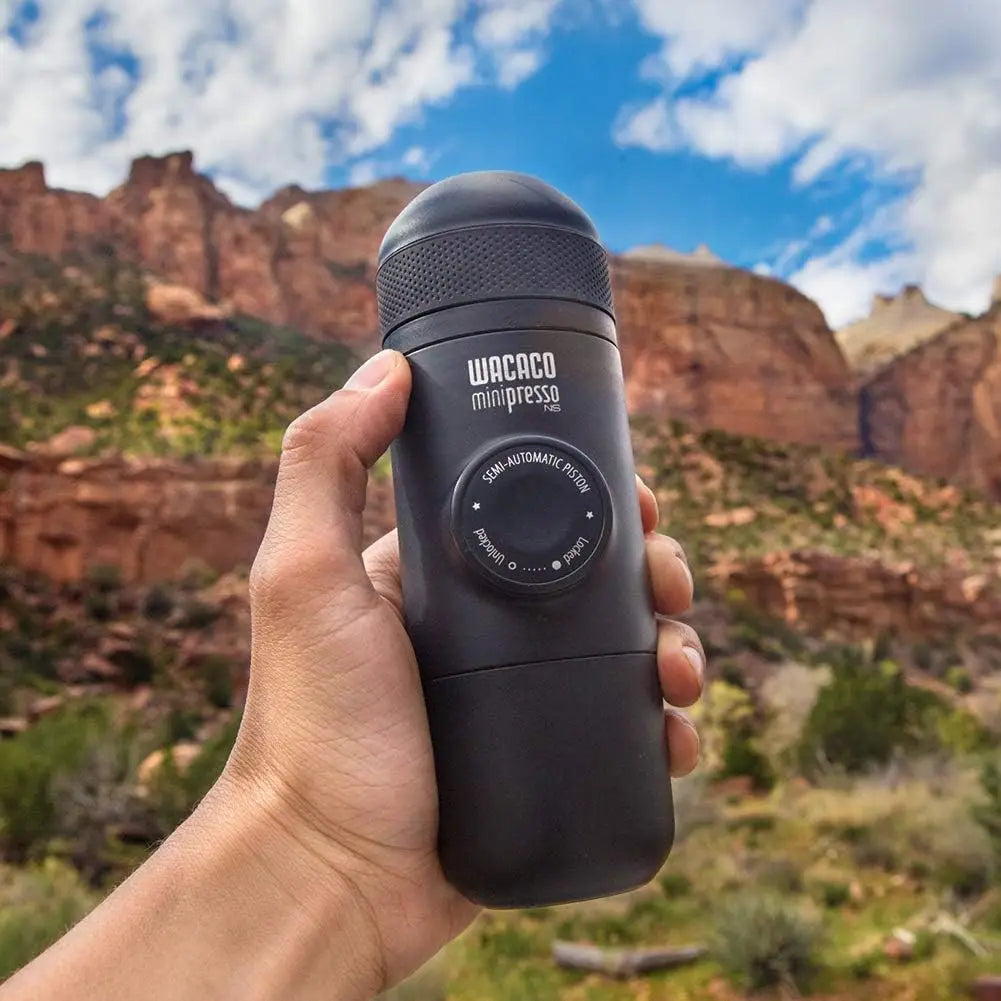 Minipresso NS, Portable Espresso Machine, Compatible Original NS Capsules, Travel Coffee Maker, Manually Operated from Piston Ac