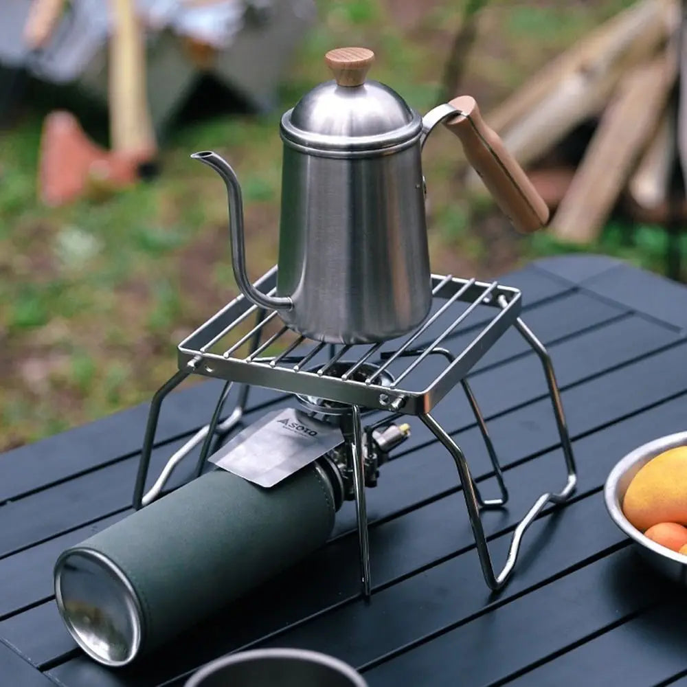 Portable Mini BBQ Grill Rack Adjustable Outdoor Stainless Steel BBQ Grill Durable Corrosion Resistan Grill Burn-er Stand