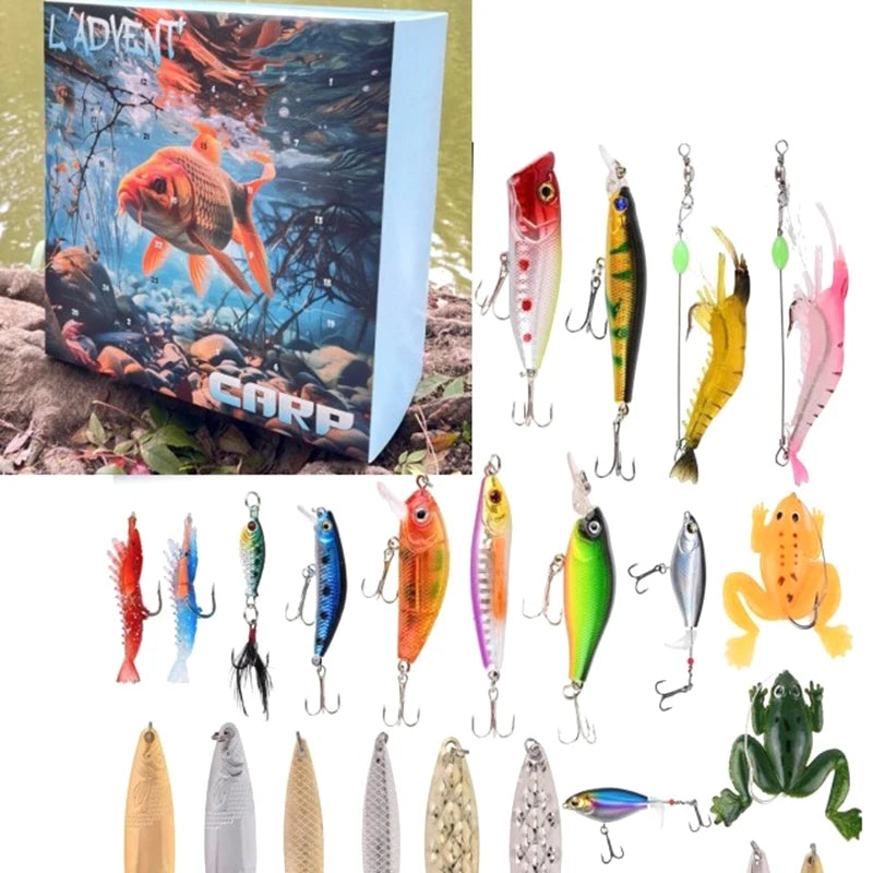 L 'Advent 'LURES 2024 Fishing Set ADVENT Calendar Blind Box Christmas Gift Fishing Gear Countdown Calendar Blind Box