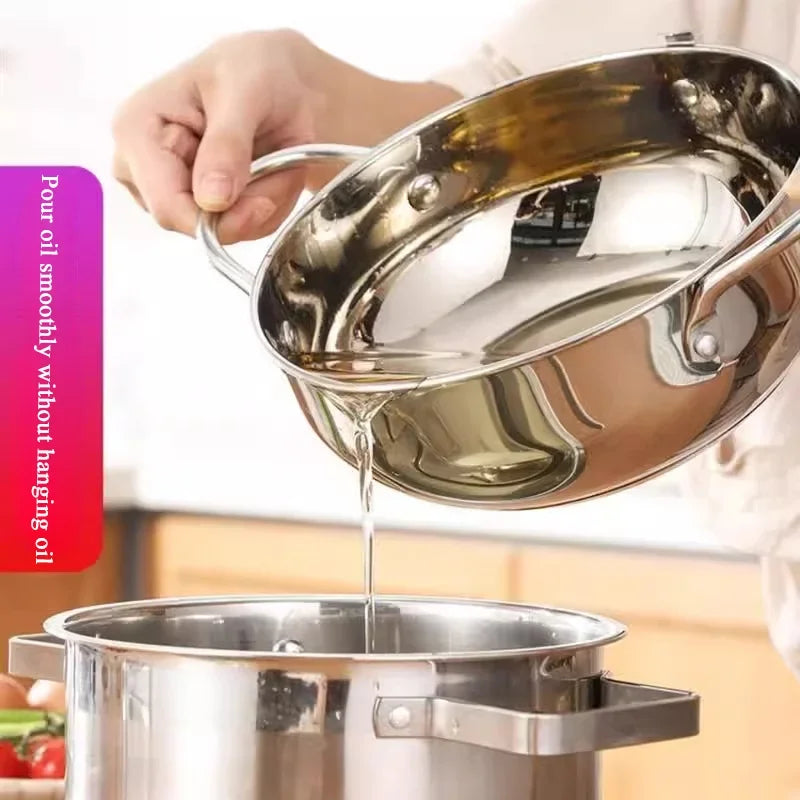 304 Stainless Steel Pan ,Tempura Fryer Pan, Japanese Deep Frying Pot with a Thermometer and a Lid， cookware ，20 /24 /28cm