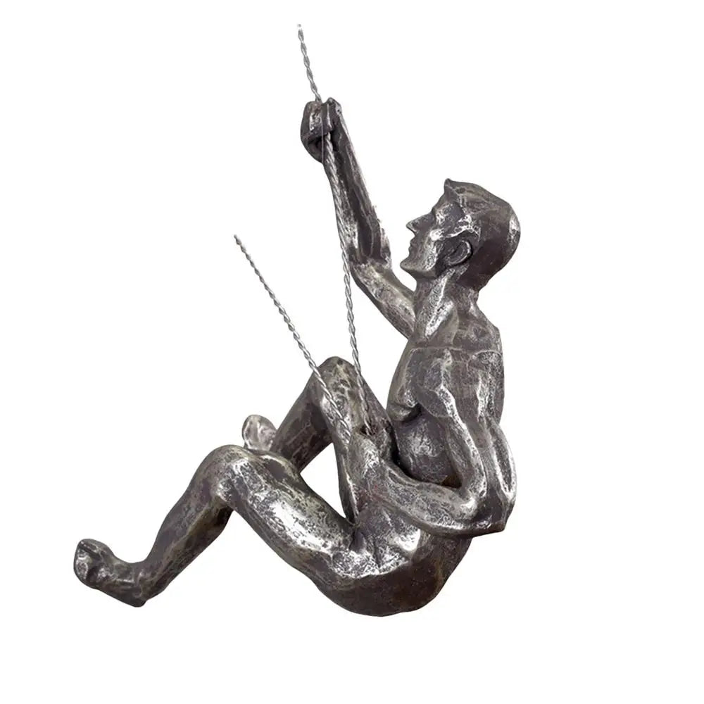 Climbing Athlete Man Art Sports Wall Hanging Ornaments Home Figures Miniatures Rock Climbing Man Resin Sculptures Statue
