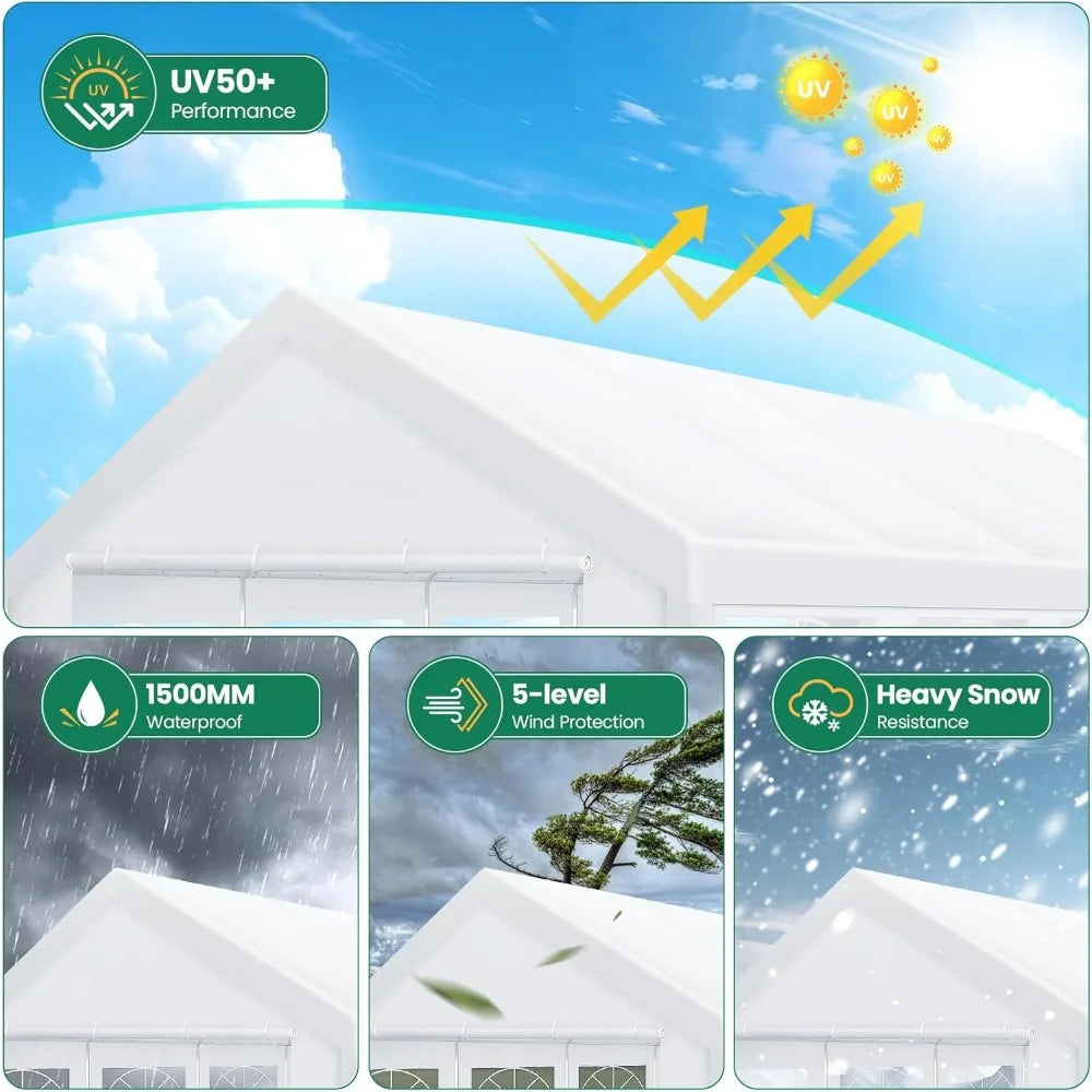 20x40FT Party Tent Heavy Duty, Wedding Tent, Event Tent for Parties, with 8 Removable Sidewalls,20x40 Tent with Built-in Sandbag