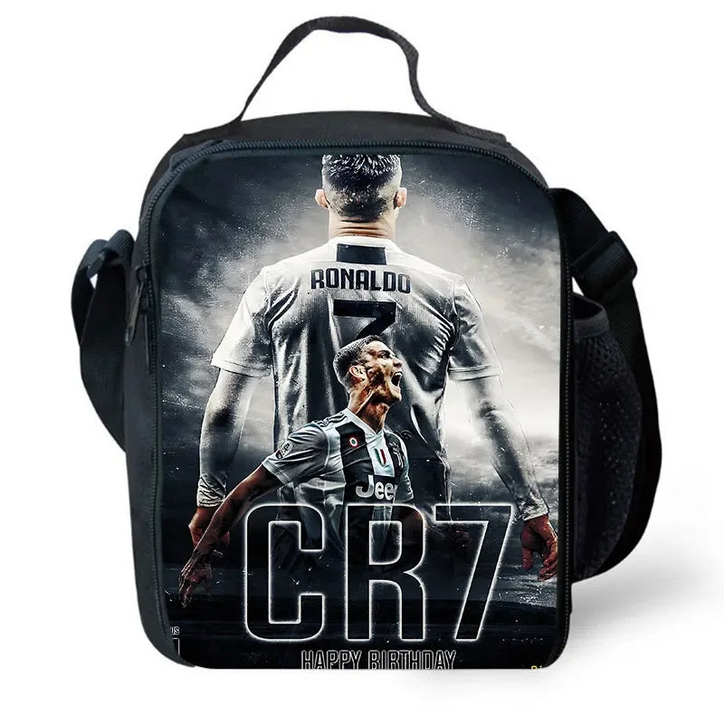 Cartoon C-CR7 Football-Stars Child School Backpack With Lunch Bags Pencil Bags School Bags for Boys Girls Best Gift