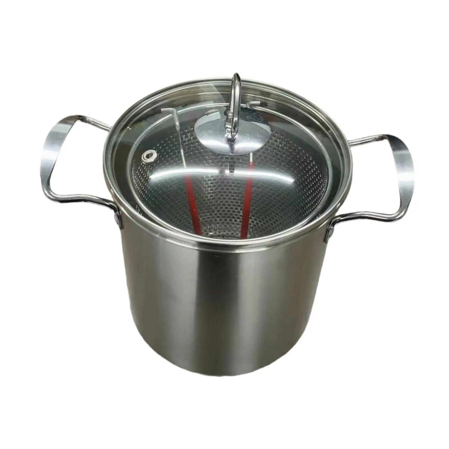 Deep Fry Pot with Handle with Strainer Basket and Lid Kitchen Frying Pot for Chicken French Fries Dining Room Kitchen Party