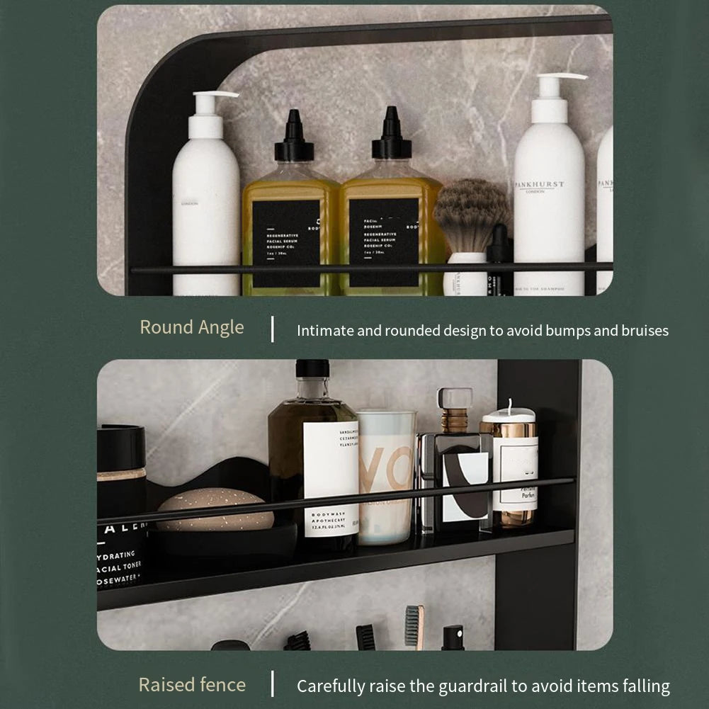 Three Layer Bathroom Bottles Storage Rack Wall-Mounted Shelves Shower Holder For WC Shampoo Organizer Bathroom Accessories