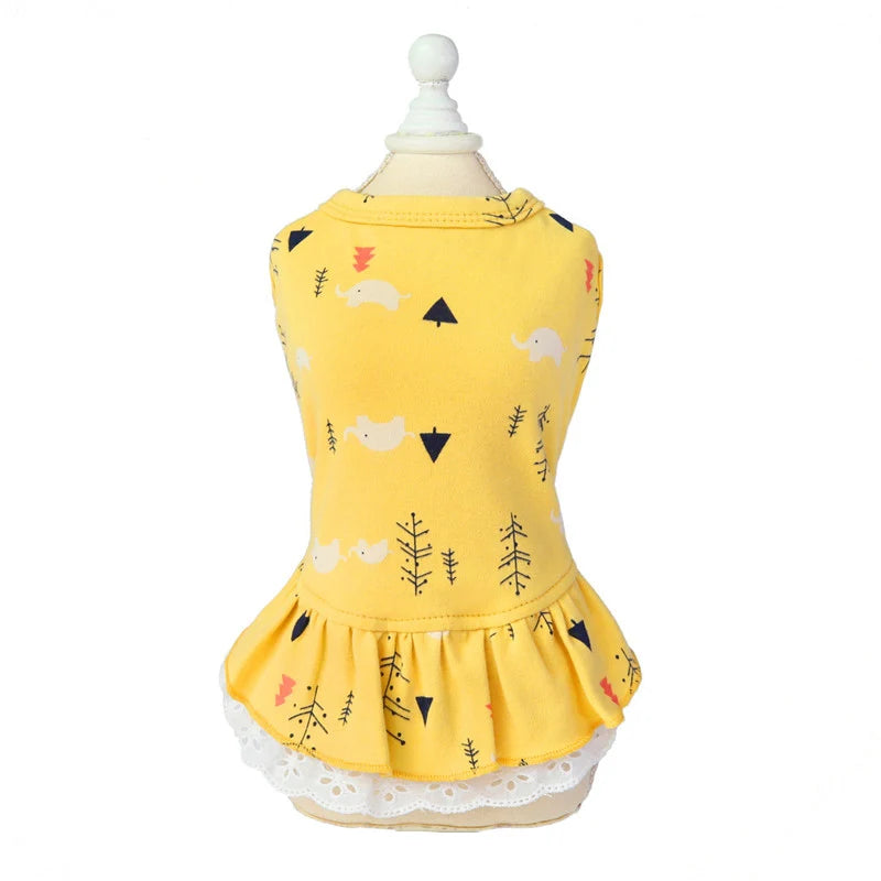 Summer Cotton Cat Dress Skirt Cute Pineapple Cherry Print Pet Clothes Dresses for Cats Sphynx Dog kedi elbisesi ropa para gatos