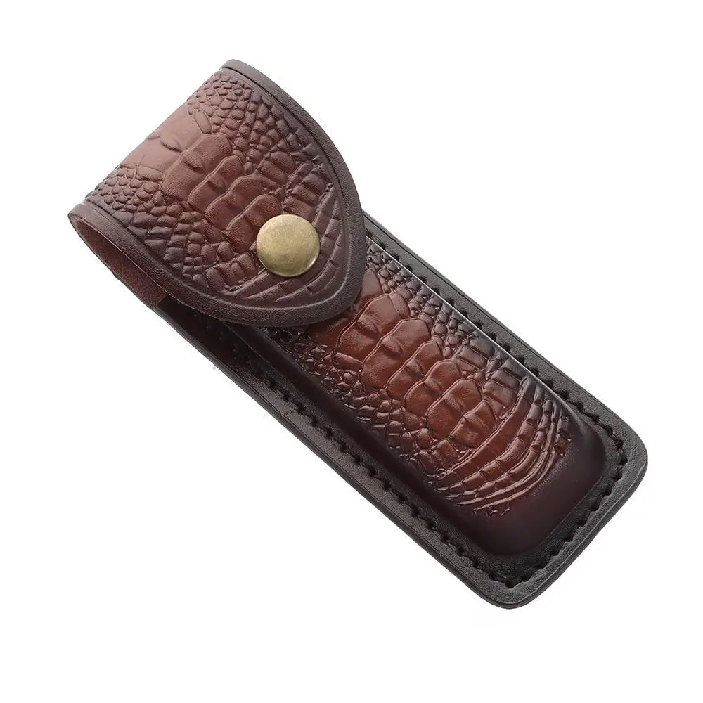 Pocket Hunt Outdoor Equipment Leather Sheath Holder Camp Outdoor Carry Flashlight Case Belt Loop Case Fold Knife Tool
