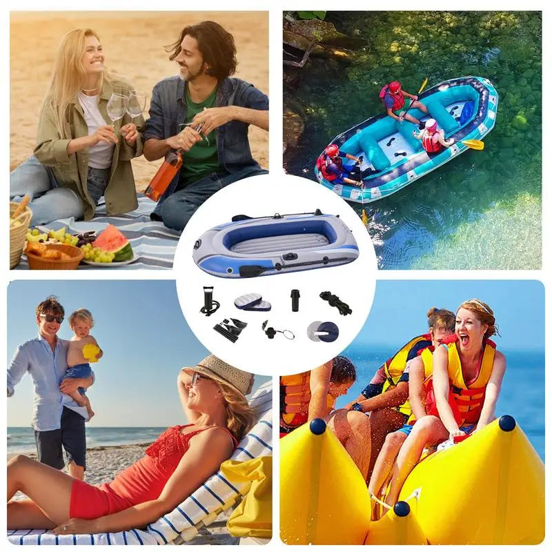 PVC Inflatable Boat Three Person Kayak High Quality Canoe Motor Boat Suitable For Fishing Rafting Diving Water Transport
