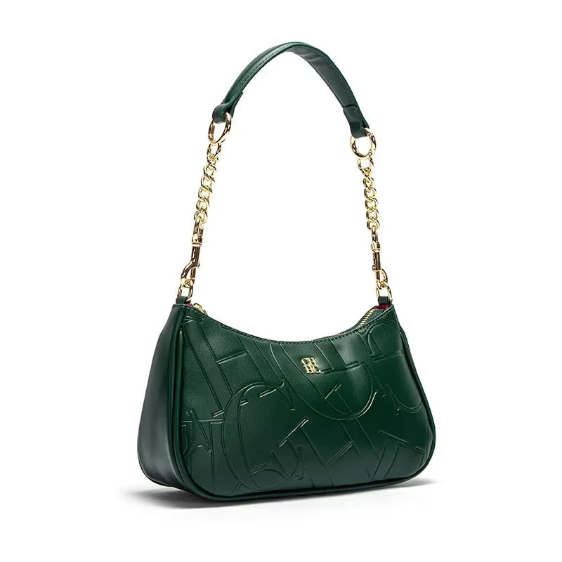 CH Luxury Brand Fashion Large Capacity Bent Moon Bag Women's Handbag Fashion Partition Durable Simple Shoulder Crossbody Bag