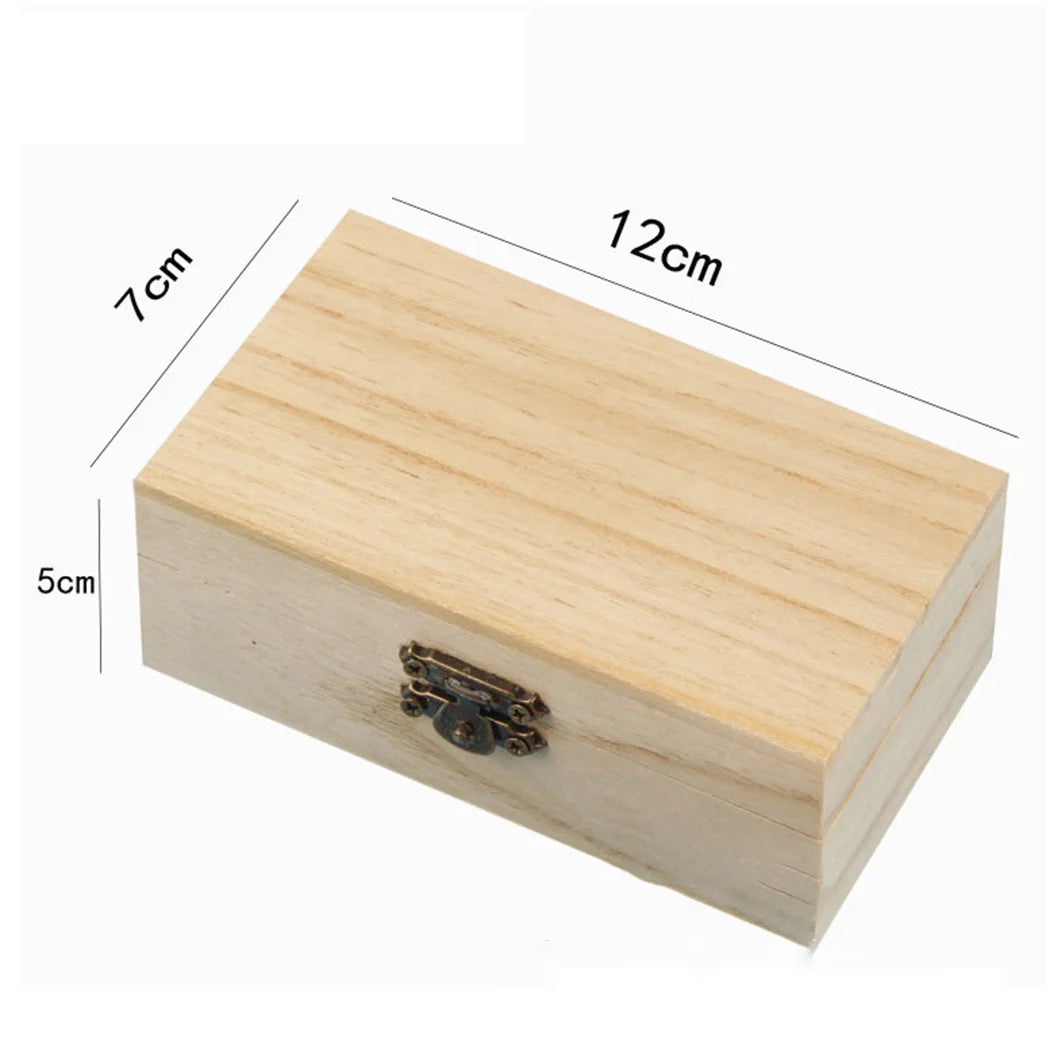 1/3pcs Log Color Scotch Plain Wood Wooden Square Hinged Storage  Boxes Craft Gift Box Handmade Case Box Storage Organization