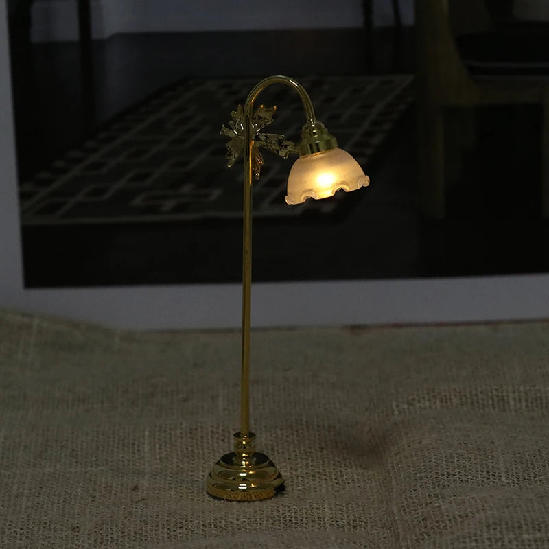 1/6 1/12 Dollhouse Miniature LED Floor Lamp Battery Operated With ON/OFF Switch