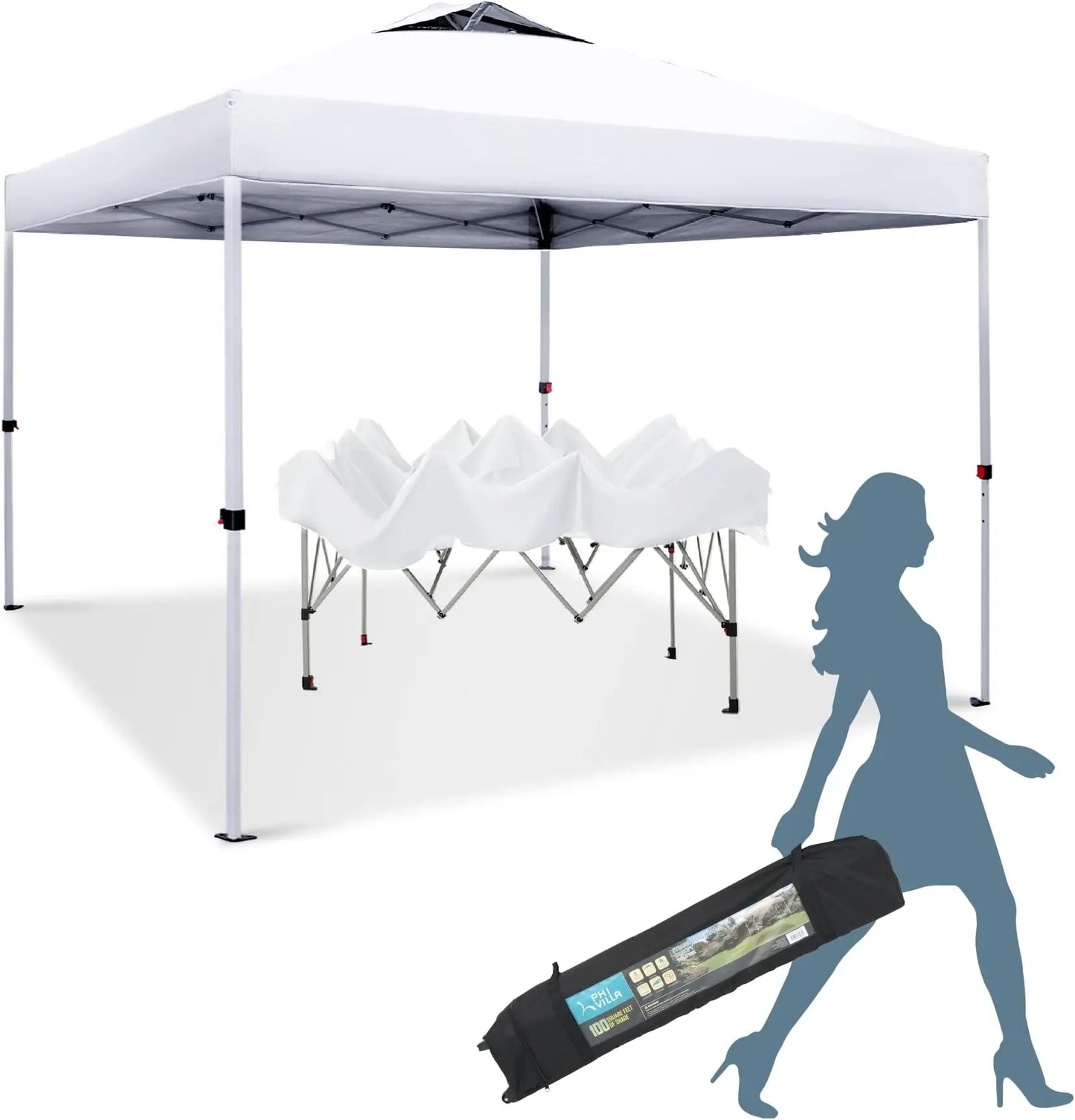 13X13 Patio Gazebo, Canopy Outdoor Canopy Tent, Easy Set-up Straight Leg Folding Instant Shelter for Beach, Party and Camping