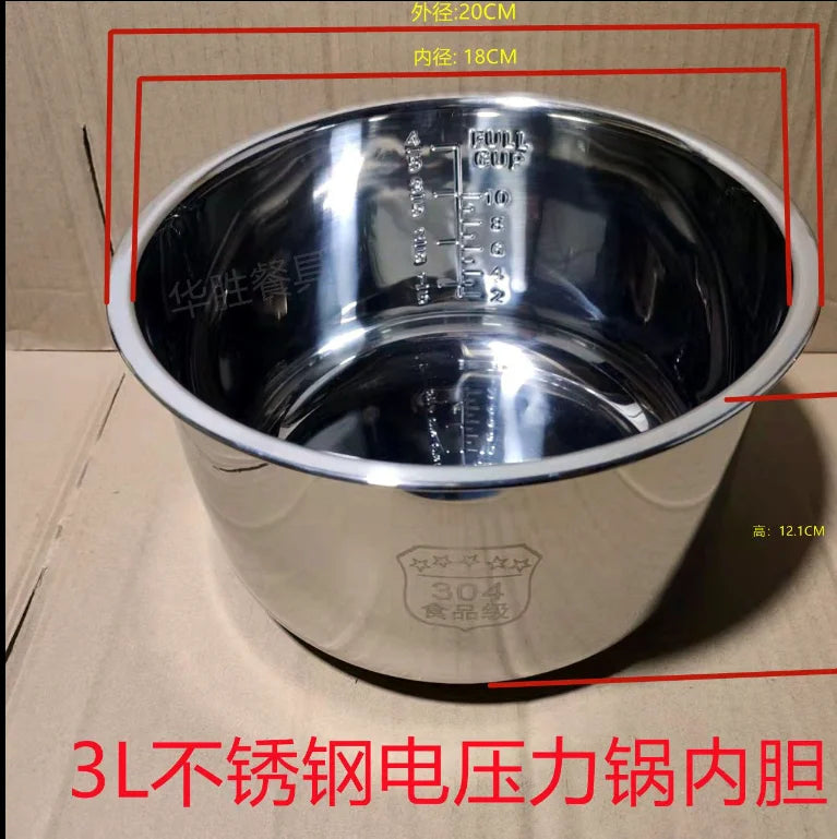 Electric pressure cooker liner stainless steel 304 non-stick pan universal old-fashioned rice cooker lining