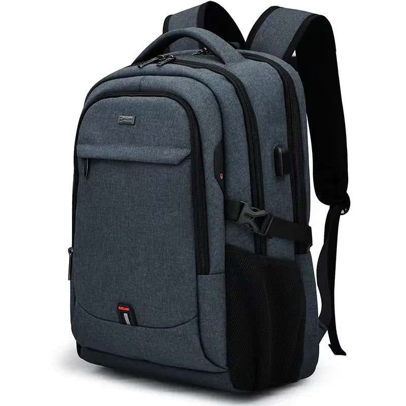 Men's 17.3 Inch Laptop Backpack for Travel College Backpack Waterproof Notebook Business Shoulder Bag With USB Charging Port