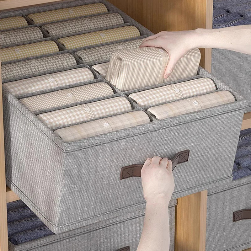 Wardrobe Clothes Storage Organizer Sweater T-Shirt Storage Box Thickened Pants Storage Box Underwear Socks Organizer For Home