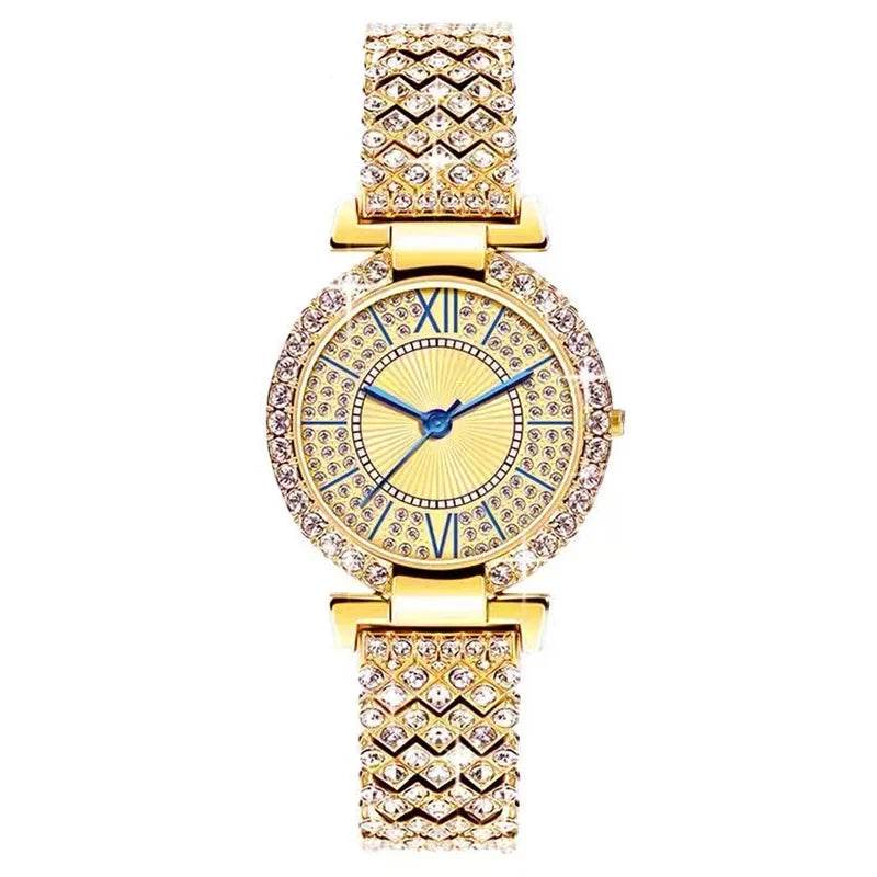 New Watch for Women Reloj Mujer Luxury Rhinestone Stainless Steel Quartz Women Watch Luxry Clock Gift for Lady Relógio Femino