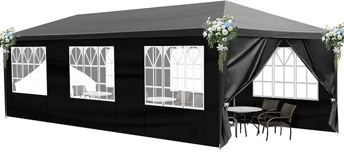 10'x30 'outdoor canopy tent, terrace camping pavilion, gazebo, deli, party wedding tent, with 8 detachable side walls