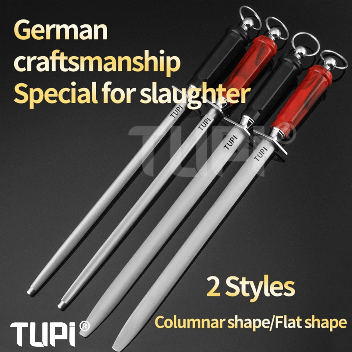 TUPI professional knife sharpener Chef Knife Sharpening Rod with comfort Handle Premium High Quality Steel Tool Kitchen Knives