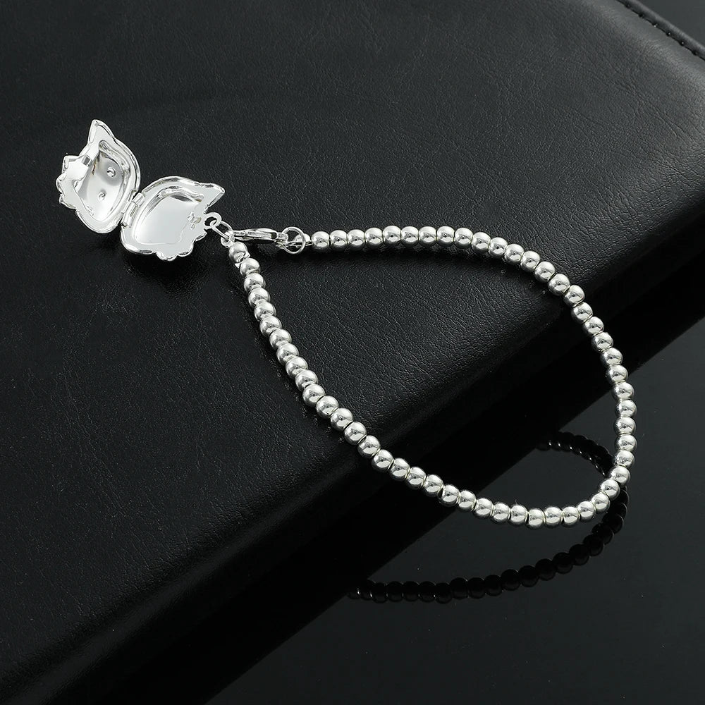 Kawaii Sanrios Hello Kitty Bracelet Kitty Cat Pendant Bracelet for Women Girl Student Gift Can Open