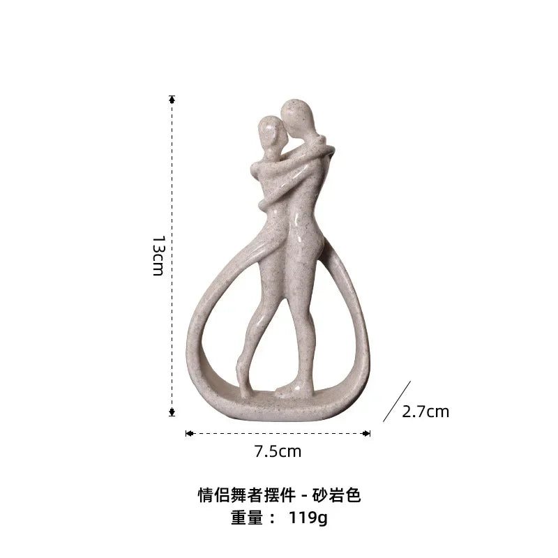 Abstract Couple Statue Modern Home Decoration Figure Sculptures Figurines for Interior Aesthetic Living Room Family Ornaments