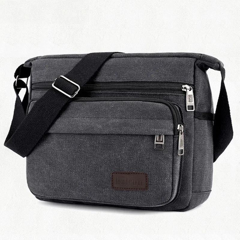 New Fashion Men Canvas Crossbody Shoulder Messenger Bags Man Cross Body Bag Casual Multi Function Portable Male Bags