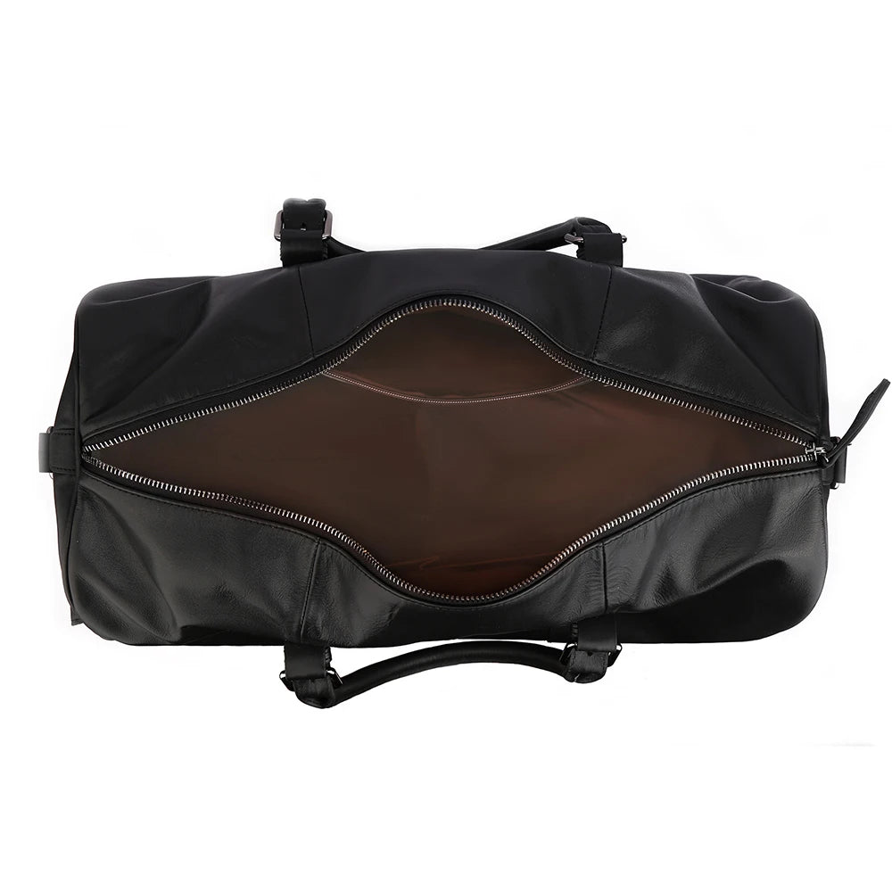 leather retro luggage bag foldable fitness leisure shoulder bag handbag large capacity male fashion multifunctional travel bags