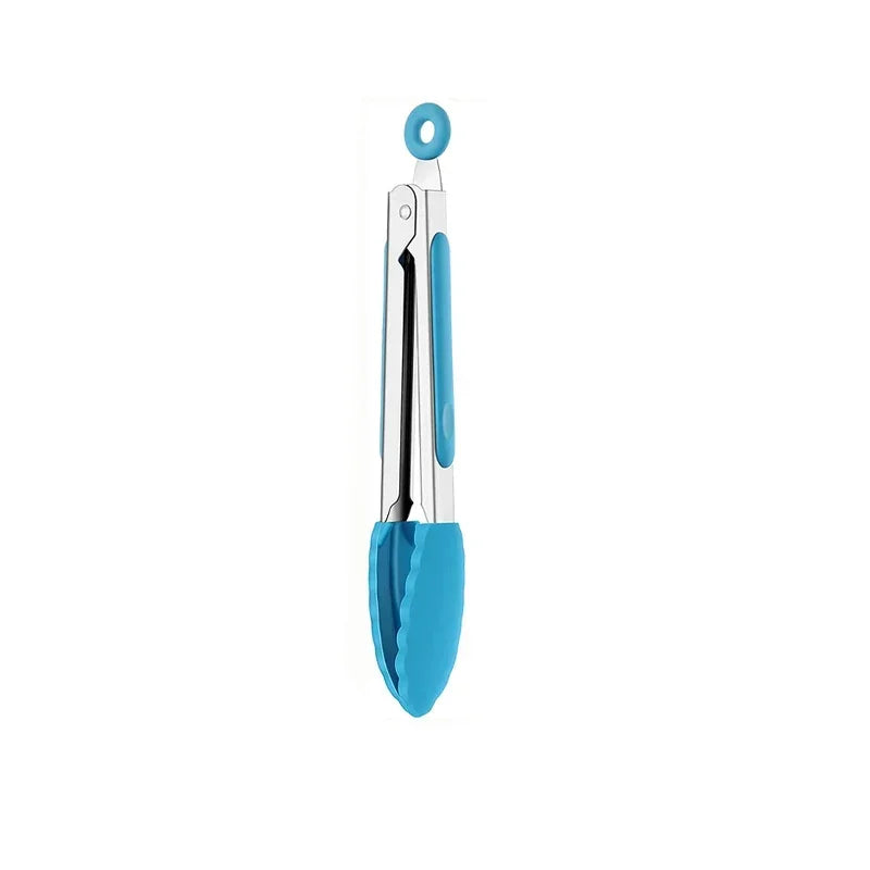 1pc Silicone Food Tongs Stainless Steel Kitchen Tongs Silicone Non-slip Cooking Clip Clamp BBQ Salad Tools Grill Kitchen Tools