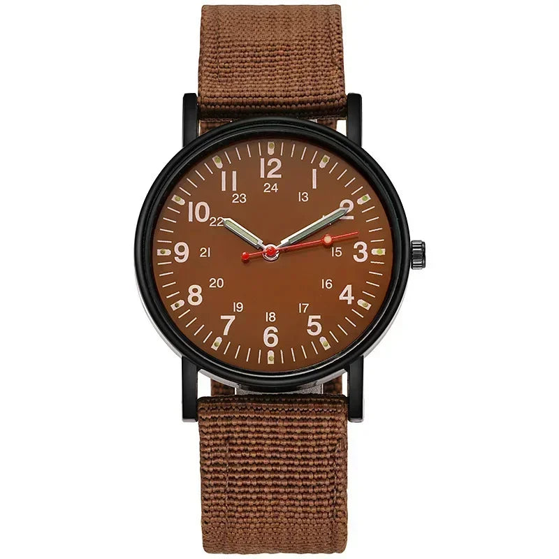 Men's Watches Luminous Shock Resistant Men Sports Watches Canvas Strap Simple Outdoor Quartz Wristwatch for Man Reloj De Hombre