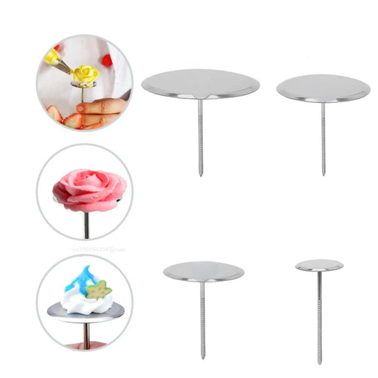 1pcs Cake Flower Nail Piping Needle Stick Stand DIY Baking Decorating Tools Stainless Steel Ice Cream Confectionery Cake Stand