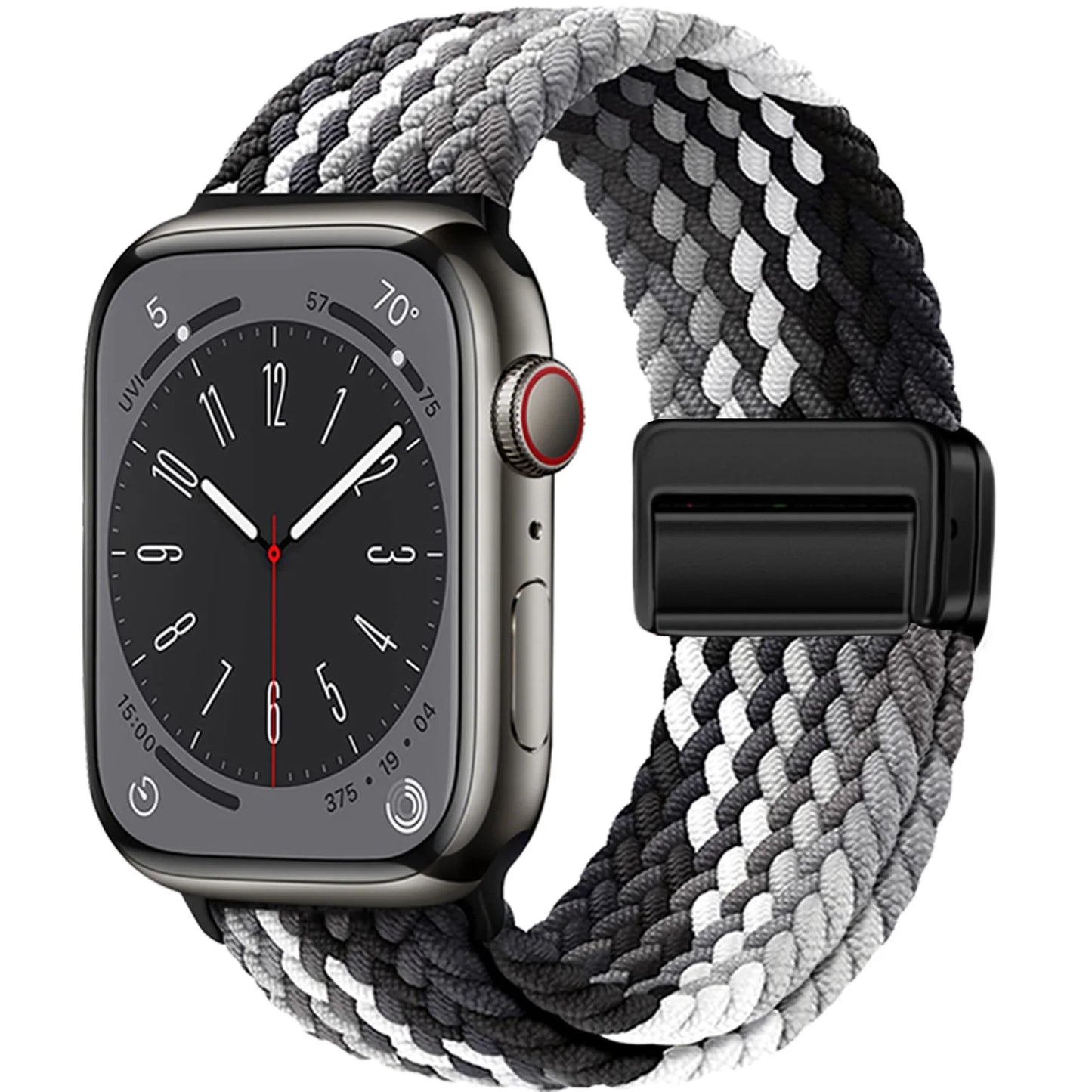 Nylon Braided Strap For Apple Watch Band 44mm 40mm 45mm 49mm 41mm 38mm magnetic buckle Bracelet iWatch series se 7 3 5 6 8 Ultra
