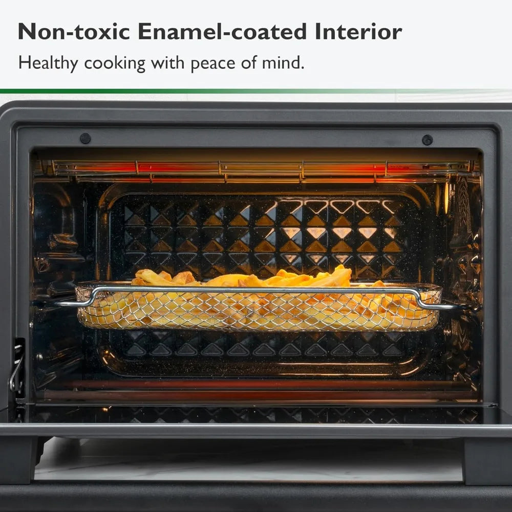 Infrared Heating Air Fryer Toaster Oven Combo, with Non-toxic Enamel-coated Interior