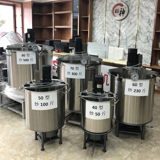 Fully Automatic Commercial Blender Stir Fry Pan Stainless Steel Barrel Non Stick Pan Increase Capacity Frying Machine Boil Sauce