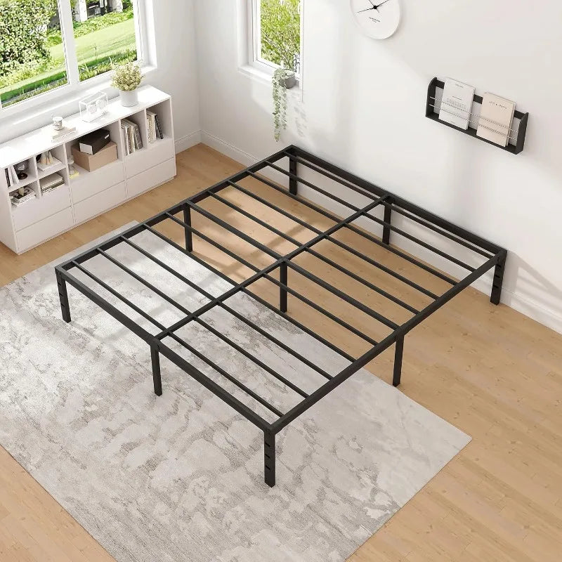 Metal Bed Frame-Simple and Atmospheric Metal Platform Bed Frame, Storage Space Under The Bed Heavy Duty Frame Bed, Sturdy