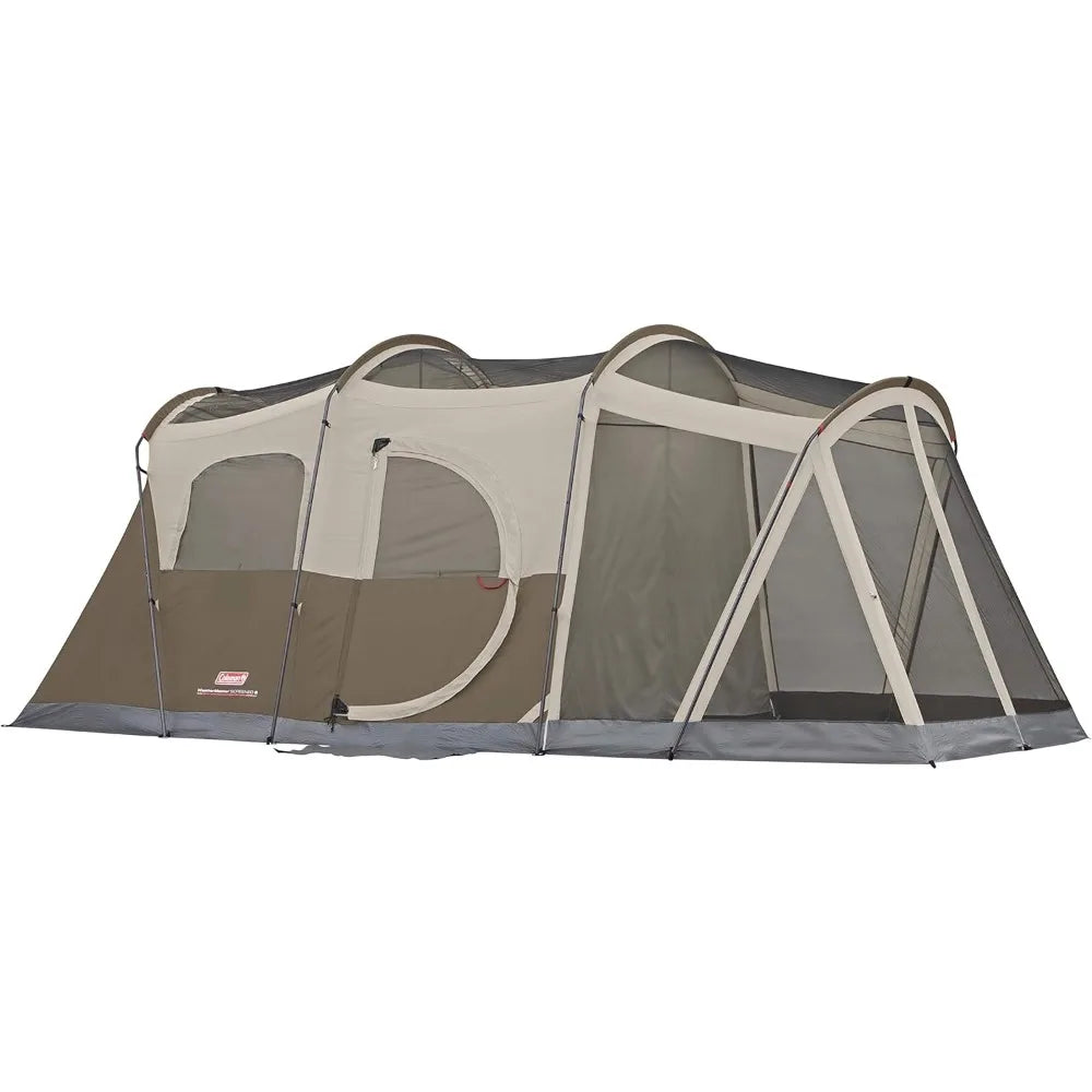 Camping Tent with Screened Porch, Weatherproof 6-Person Family Tent with Included Rainfly and Carry Bag