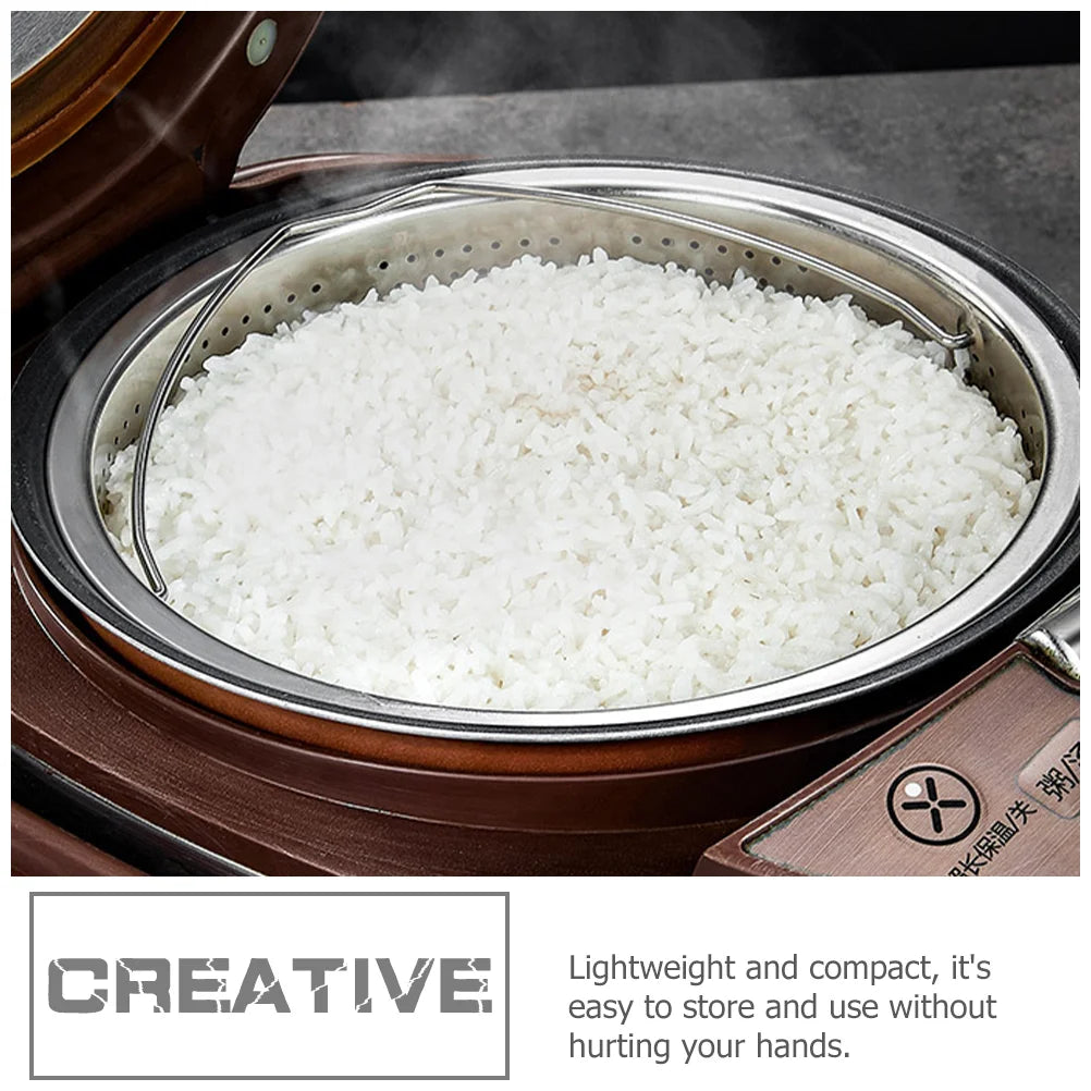 Stainless Steel Rice Steamer Pot Dumpling Round Basket for Seafood Rack Pressure Cooker