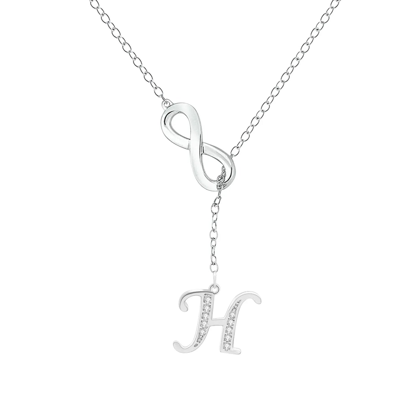 8 Shaped Tassel Silver Necklace For Women Silver Necklaces For Women A-Z 26 Alphabet Necklace For Girlfriends Mom Jewelry Gift