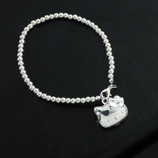 Kawaii Sanrios Hello Kitty Bracelet Kitty Cat Pendant Bracelet for Women Girl Student Gift Can Open