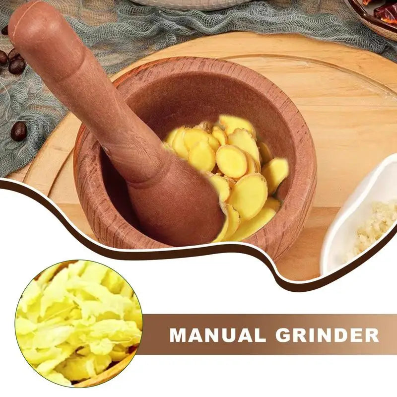 Pp Mortar And Pestle Set Garlic Herb Spices Mixing Grinding Crusher Bowl Hand Food Grinder Durable Restaurant Kitchen Tools